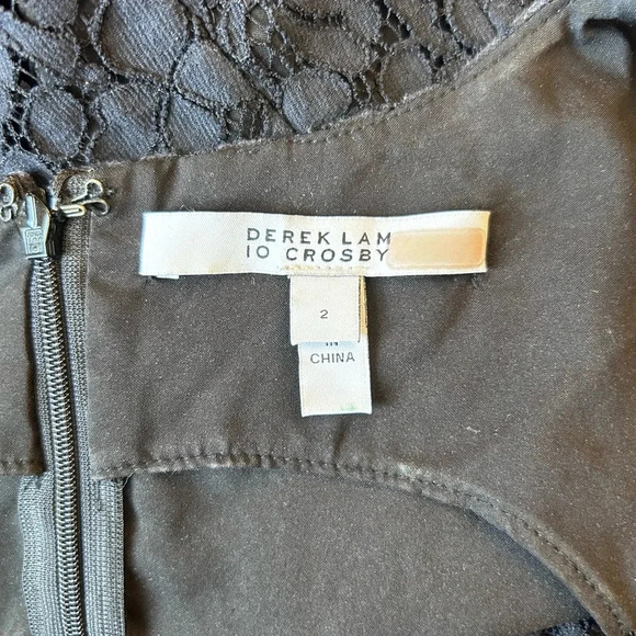 Derek Lam IO Crosby Black Lace A-line Mini Dress Party Cocktail Evening - Picture 9 of 12